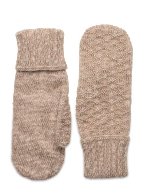 Se Becksöndergaard Cable Mittens Becksöndergaard Beige ved Booztlet