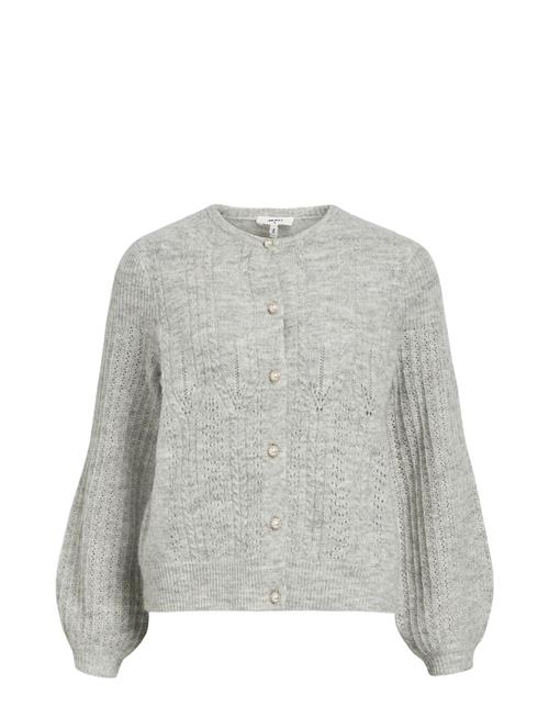 Se Object Objophelia L/S Knit Cardigan Rep Object Grey ved Booztlet