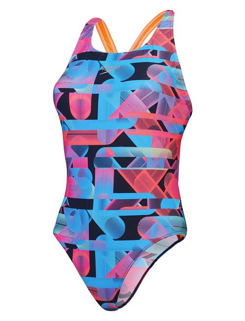 Speedo Womens Allover Digital Powerback Speedo Patterned