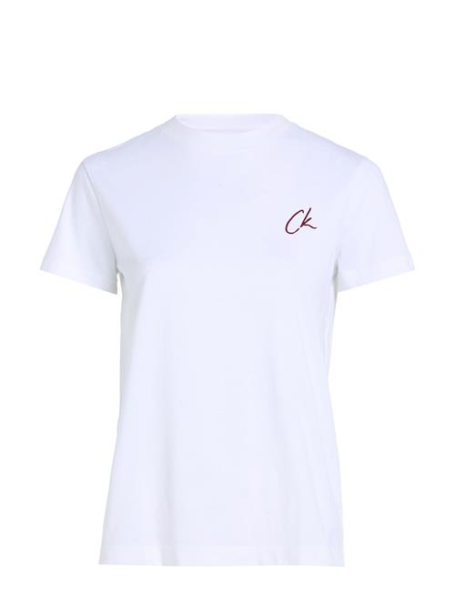 Se Calvin Klein Jeans Embroidered Ck Regular Tee Calvin Klein Jeans White ved Booztlet