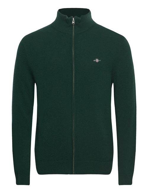 Extrafine Lambswool Zip Cardigan GANT Green