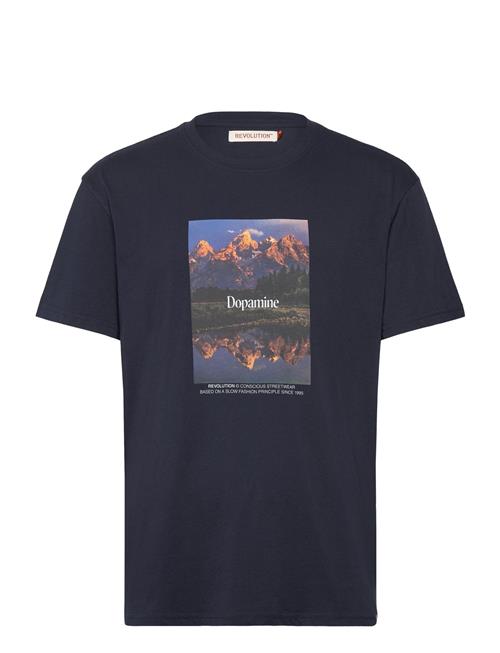 Printed T-Shirt Revolution Navy