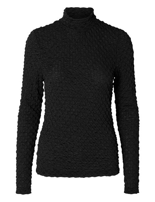 Slftimmi Ls High Neck Structure Top Selected Black