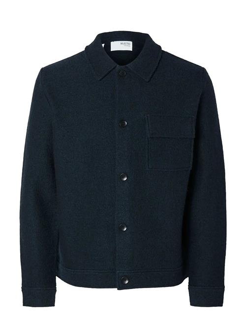 Slhnealy Ls Knit Shirt Jacket Noos Selected Navy