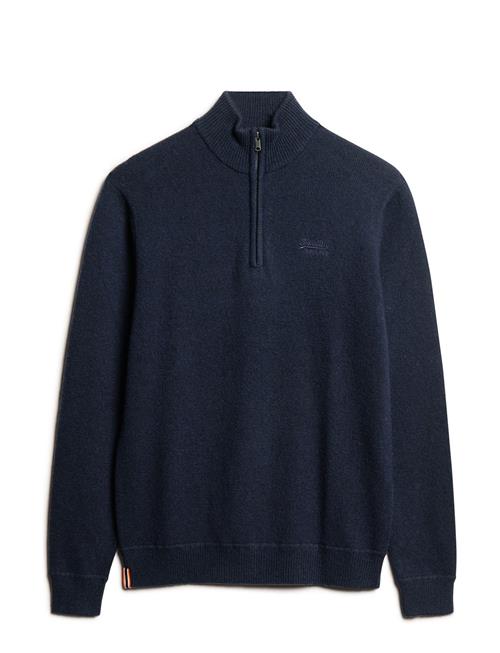 Essential Emb Knit Half Zip Superdry Navy