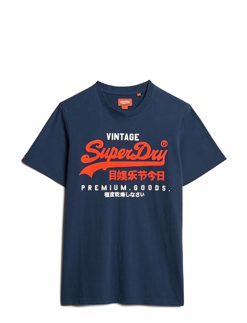 Superdry Duo Vintage Logo T Shirt Superdry Navy