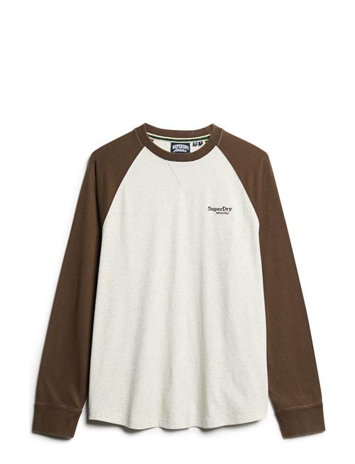 Superdry Essential Logo Baseball Ls Top Superdry White