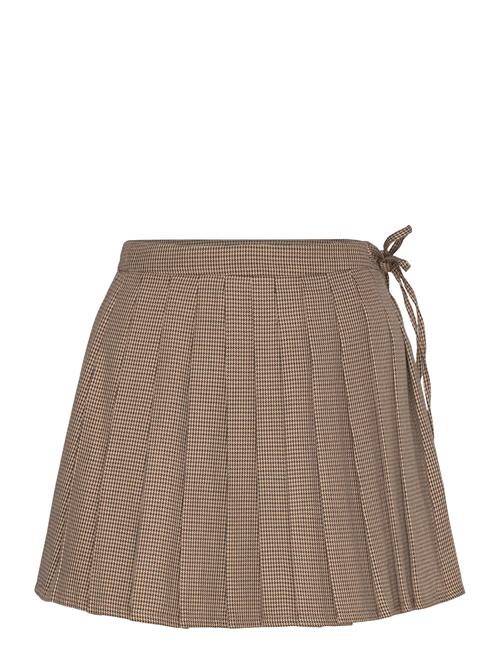 Houndstooth Mini-Skirt Mango Brown