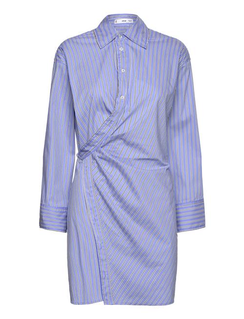 Mango Striped Wrap Shirt Dress Mango Blue