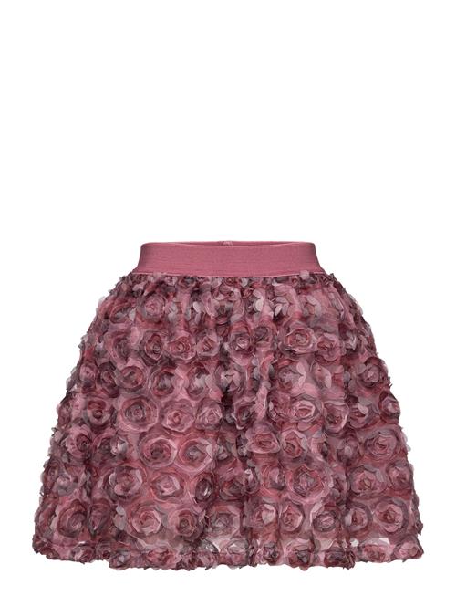 Skirt W. Mesh Flowers Minymo Pink