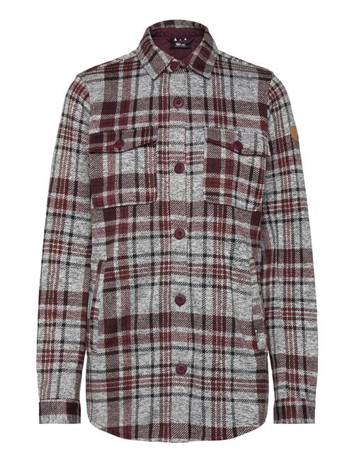 Milly W Checked Fleece Shirt Whistler Burgundy