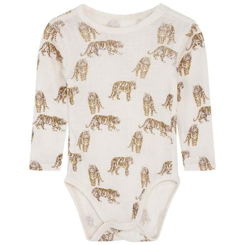 Se Hust&Claire Bocel Mønstret Babybody French Oak |  | 68 cm ved Babyshop