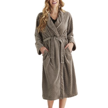 Damella Jaquard Fleece Robe Brun polyester Large Dame