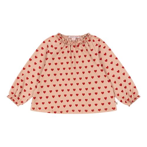 Se Konges Sløjd Chleo Bluse Coeur Mahogany | Rød | 18 months ved Babyshop