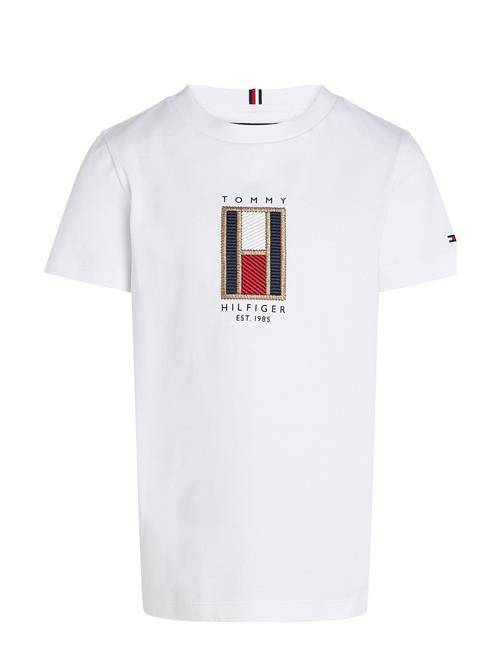 Tommy Hilfiger Flag Embroidered Reg Tee Ss Tommy Hilfiger White