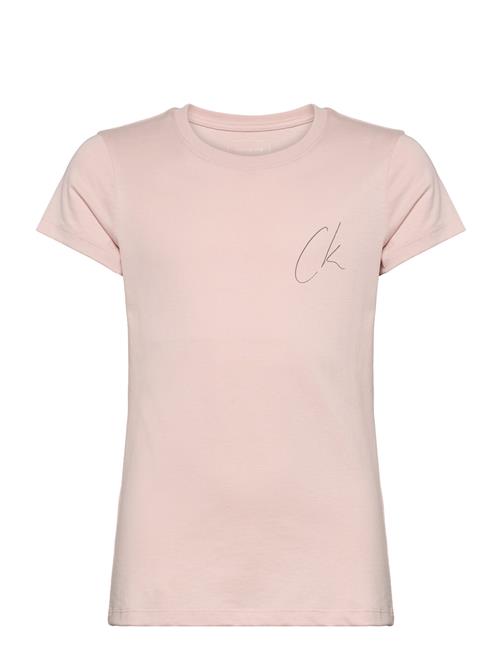 Calvin Klein Ck Signage Slim Ss T-Shirt Calvin Klein Pink