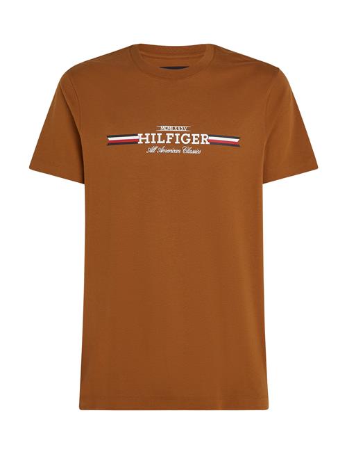 Se Tommy Hilfiger Hilfiger Chest Stripe Tee Tommy Hilfiger Brown ved Booztlet