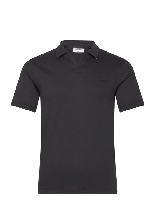 Calvin Klein Smooth Cotton Open Placket Polo Calvin Klein Black