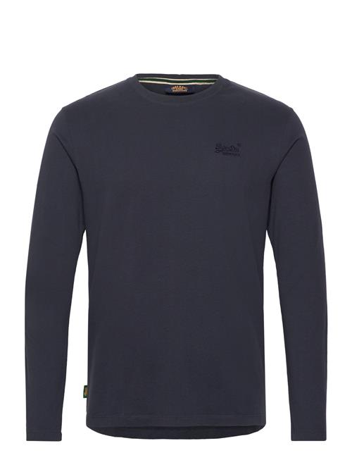 Se Superdry Essential Logo Long Sleeve Top Superdry Navy ved Booztlet