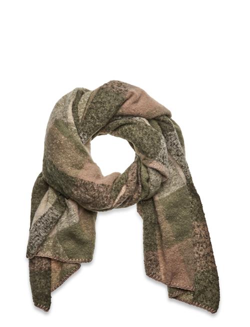 Pcpyron Checked Long Scarf Noos Bc Pieces Khaki