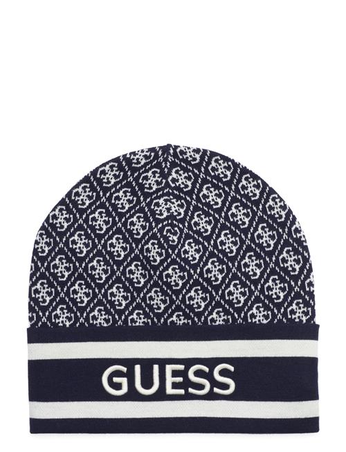 Se GUESS Jeans Sevyn 4G Logo Beanie Swtr GUESS Jeans Navy ved Booztlet