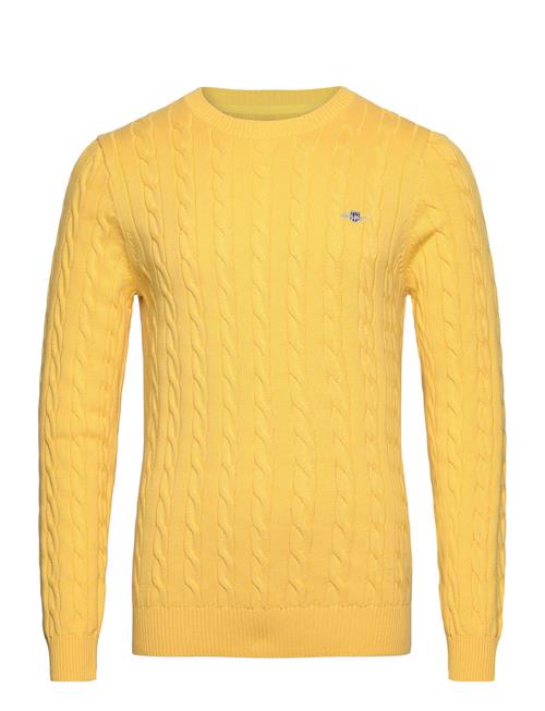 Se GANT Cotton Cable C-Neck GANT Yellow ved Booztlet