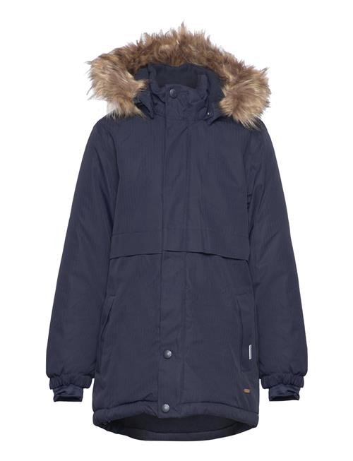 Se Minymo Snow Jacket Aop Minymo Navy ved Booztlet