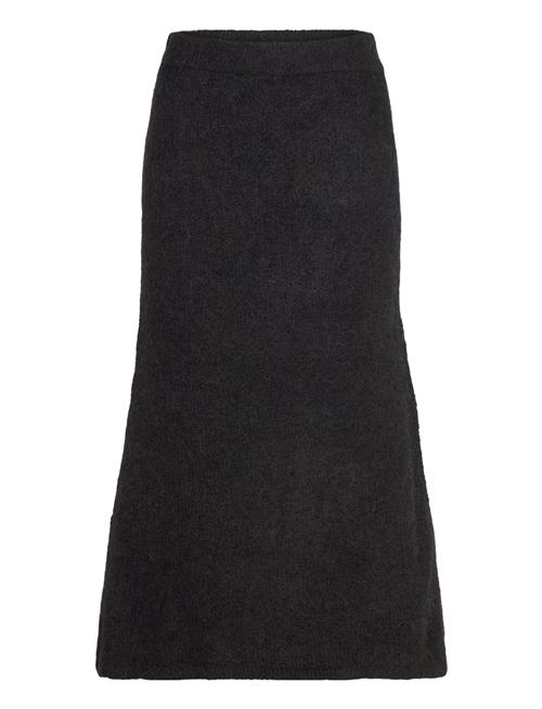 Slfgabella Hw Midi Knit Skirt Selected Black