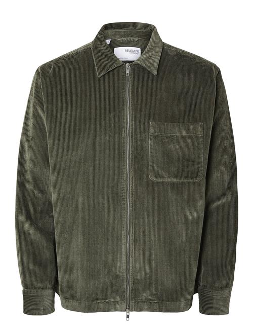 Selected Homme Slh-Jake Cord Overshirt Ls Zip Noos Selected Homme Green