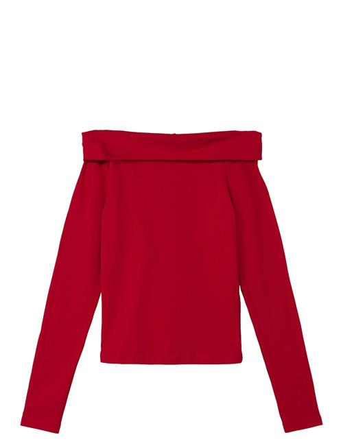 LMTD Nlfrova Ls Short Off Shoulder Top LMTD Red