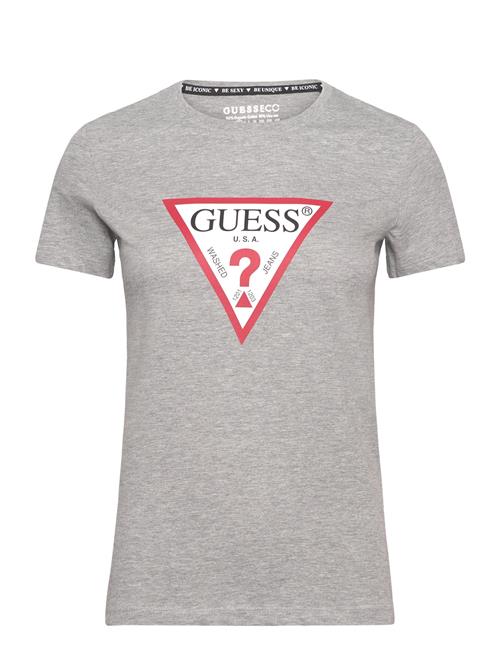 Se GUESS Jeans Ss Cn Original Tee GUESS Jeans Grey ved Booztlet