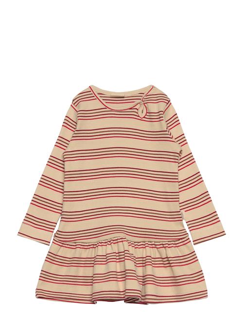 Dress L/S Modal Striped Petit Piao Beige