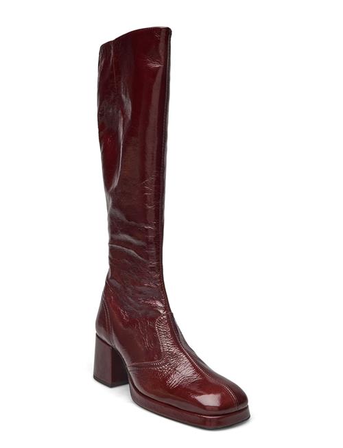 MIISTA Donna Crinkle Brown Tall Boots MIISTA Red