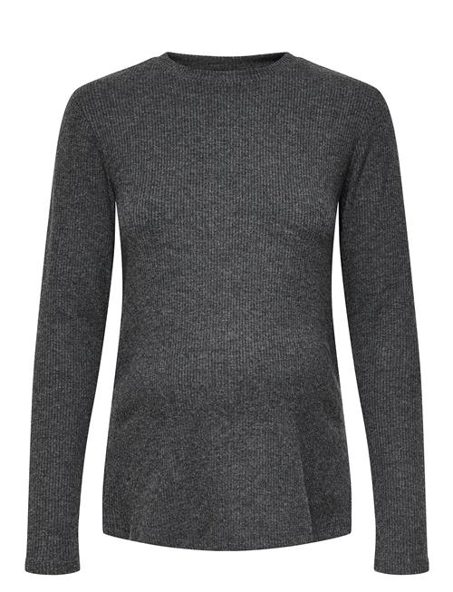 Se Only Maternity Olmhalle L/S O-Neck Slit Top Jrs Only Maternity Grey ved Booztlet