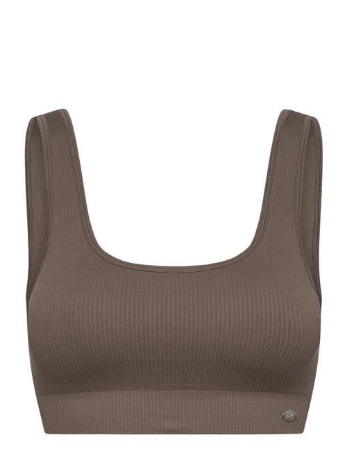 Se Drop of Mindfulness Ribbed Seamless Square Bra Drop Of Mindfulness Khaki ved Booztlet