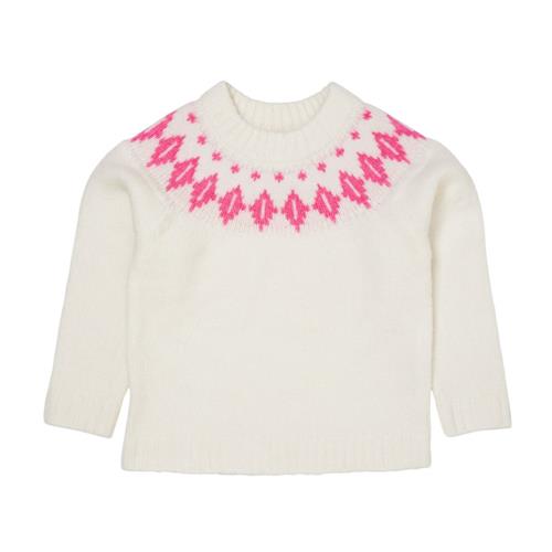 Copenhagen Colors Sweater i Cream med Bubblegum-stribemønster |  | 80 cm