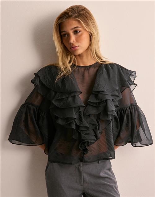 Malina - Sort - Alexia organza frill blouse