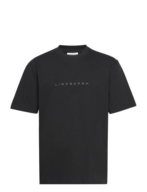 Lindbergh Over D Embroidery Tee S/S Lindbergh Black