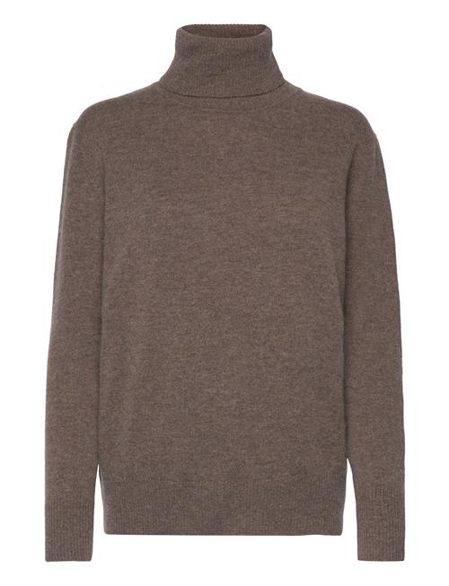 Rwlaica Cashmere Ls Roll Neck Rosemunde Brown