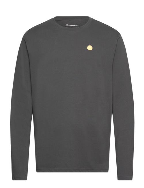 Knowledge Cotton Apparel Viggo Badge Long Sleeve - Regenerat Knowledge Cotton Apparel Grey