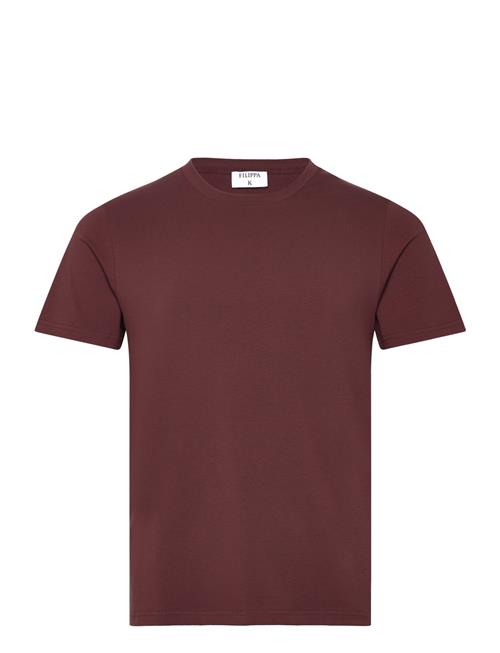 Se Filippa K Stretch Cotton Tee Filippa K Burgundy ved Booztlet