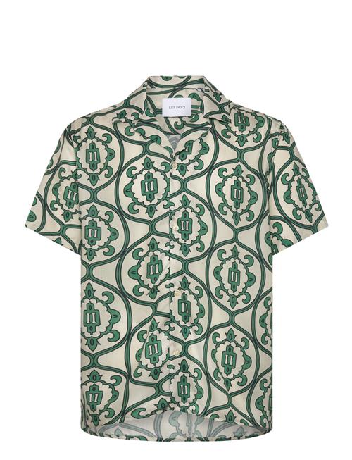 Les Deux Ornament Aop Ss Shirt Les Deux Green