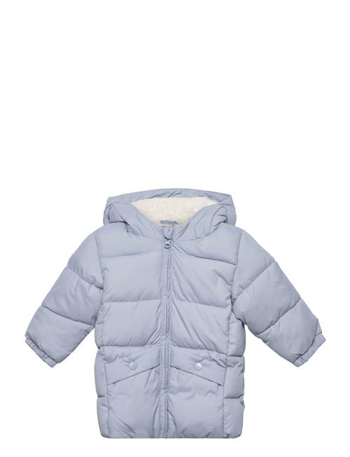 Mango Padded Anorak With Shearling Lining Mango Blue