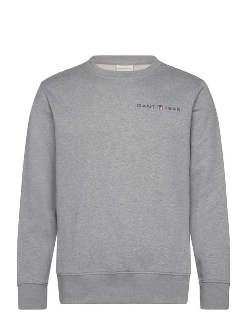 Se GANT Printed Graphic C-Neck Sweat GANT Grey ved Booztlet