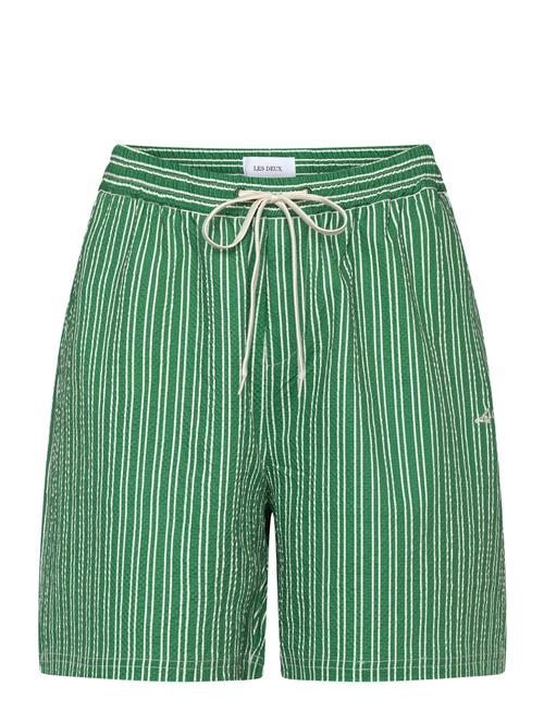 Les Deux Stan Stripe Seersucker Swim Shorts Les Deux Green