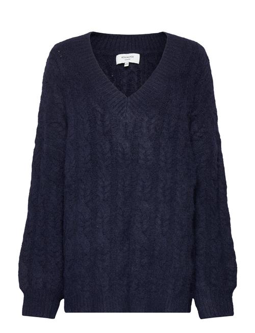 Cable Knit V-Neck Rosemunde Navy