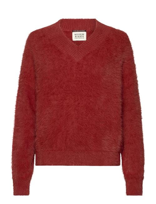 Se Scotch & Soda Fluffy V-Neck Relaxed Pullover Scotch & Soda Red ved Booztlet