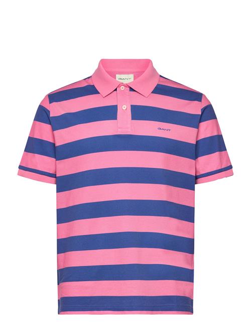 Se GANT Heavy Washed Striped Polo GANT Pink ved Booztlet