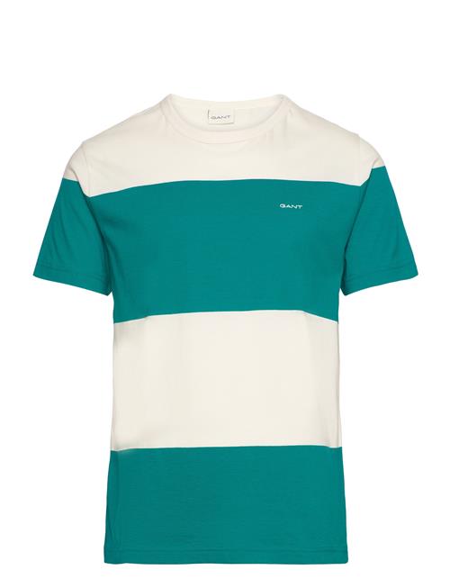 Se GANT Bar Stripe Ss T-Shirt GANT Green ved Booztlet