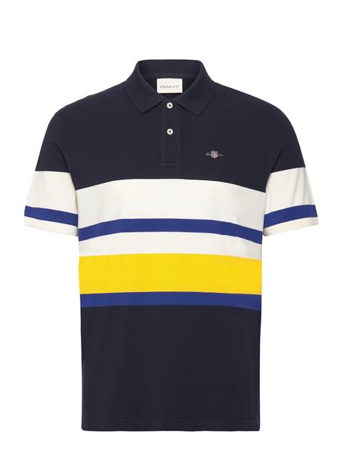 Se GANT Multistripe Washed Polo GANT Navy ved Booztlet